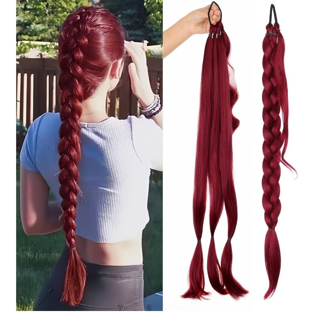 Amazon Vibrant Red Braided Hair Extensions